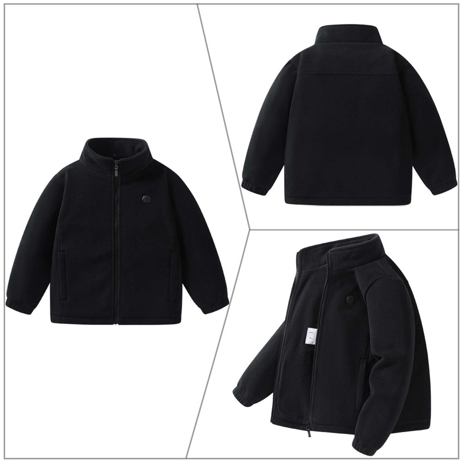 Veste chauffante pour garçons avec chargement USB, manteau doublé en polaire chaude pour temps froid, activités de plein air, manteaux d'hiver pour enfants et jeunes à capuche