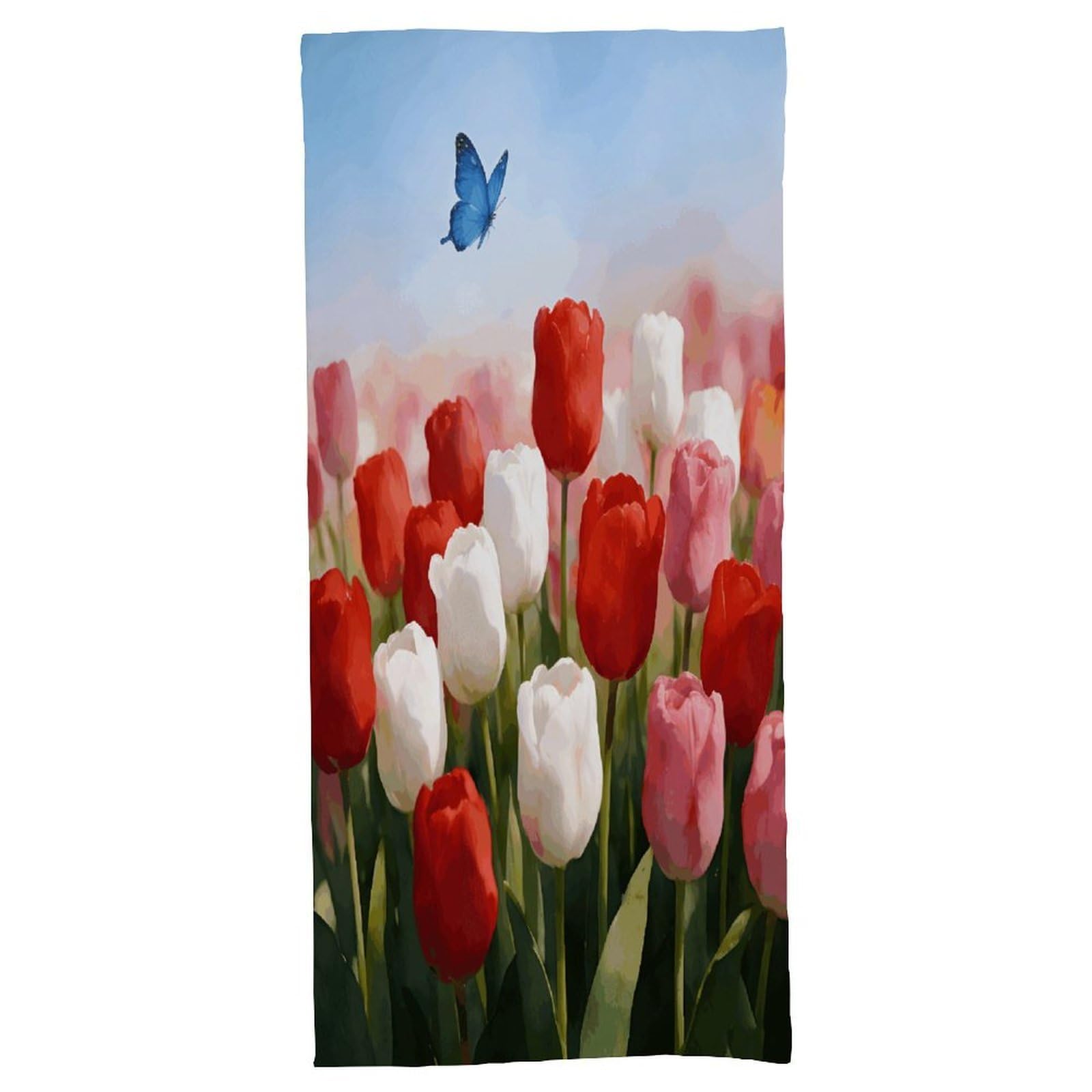 Fodpand Style Watercolor Flowers With Butterfly Bath Towel, Highly Absorbent & Quick Drying Beach Towel, Compact & Lightweight Pool Towel For Bathroom, Beach, Pool, Gym, Spa, And Hotel Use