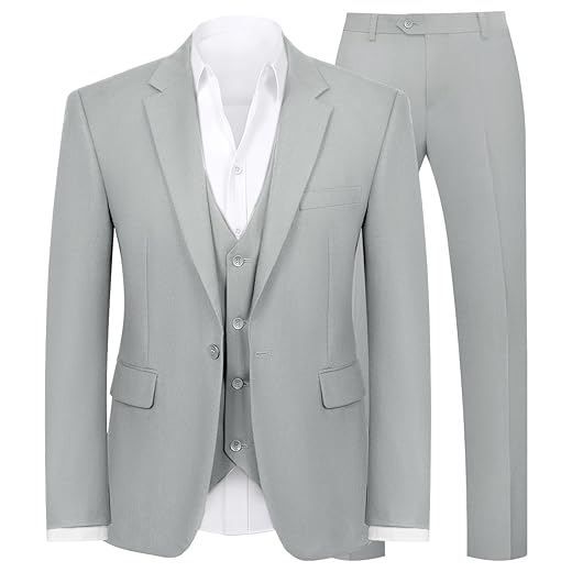 Conjunto de terno masculino de smoking slim fit de 3 peças para homens, blazer de um botão, jaqueta, colete, negócios, casamento, banquete, festa