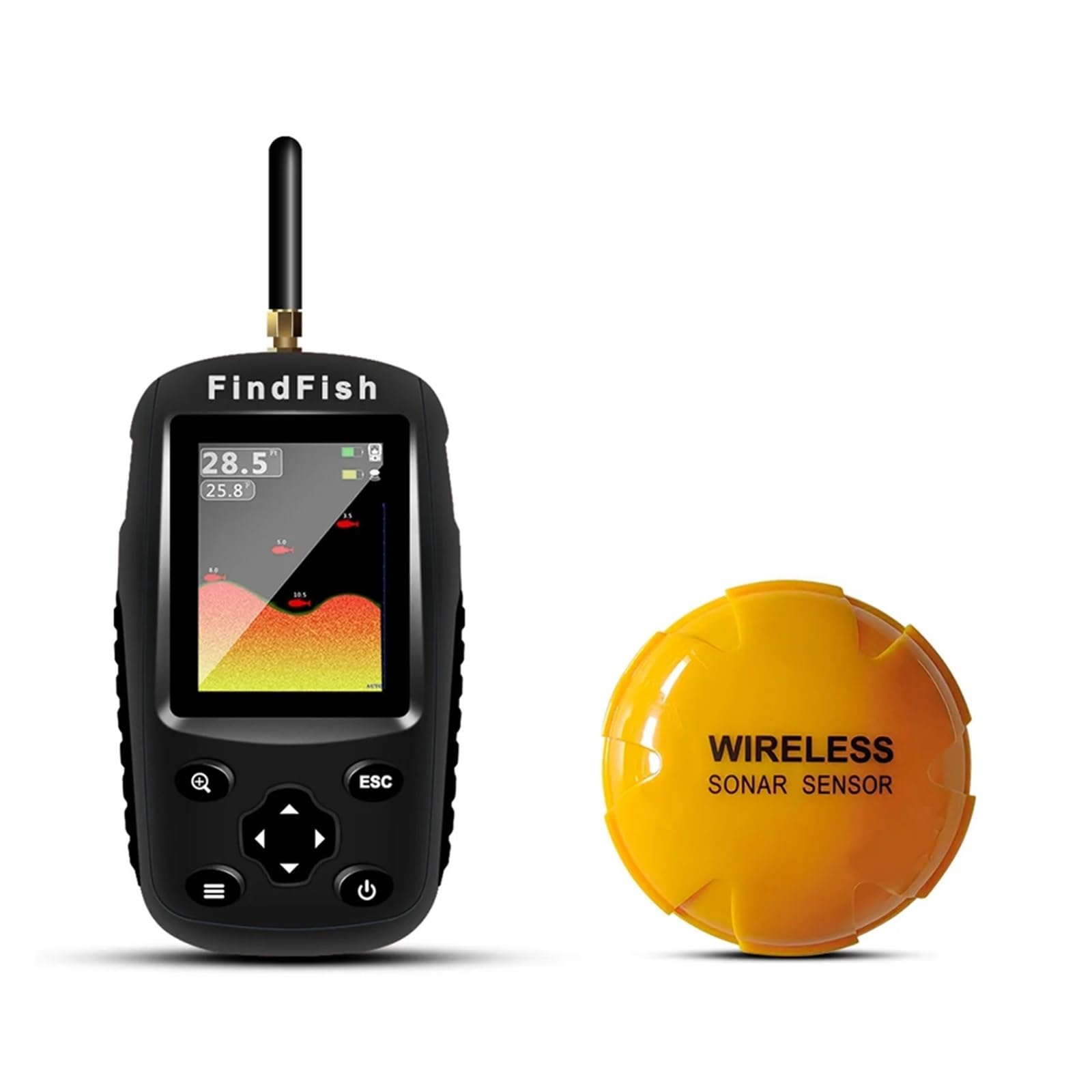 Sonar sans Fil Intelligent avec Menu Anglais et détecteur de Poissons Portable