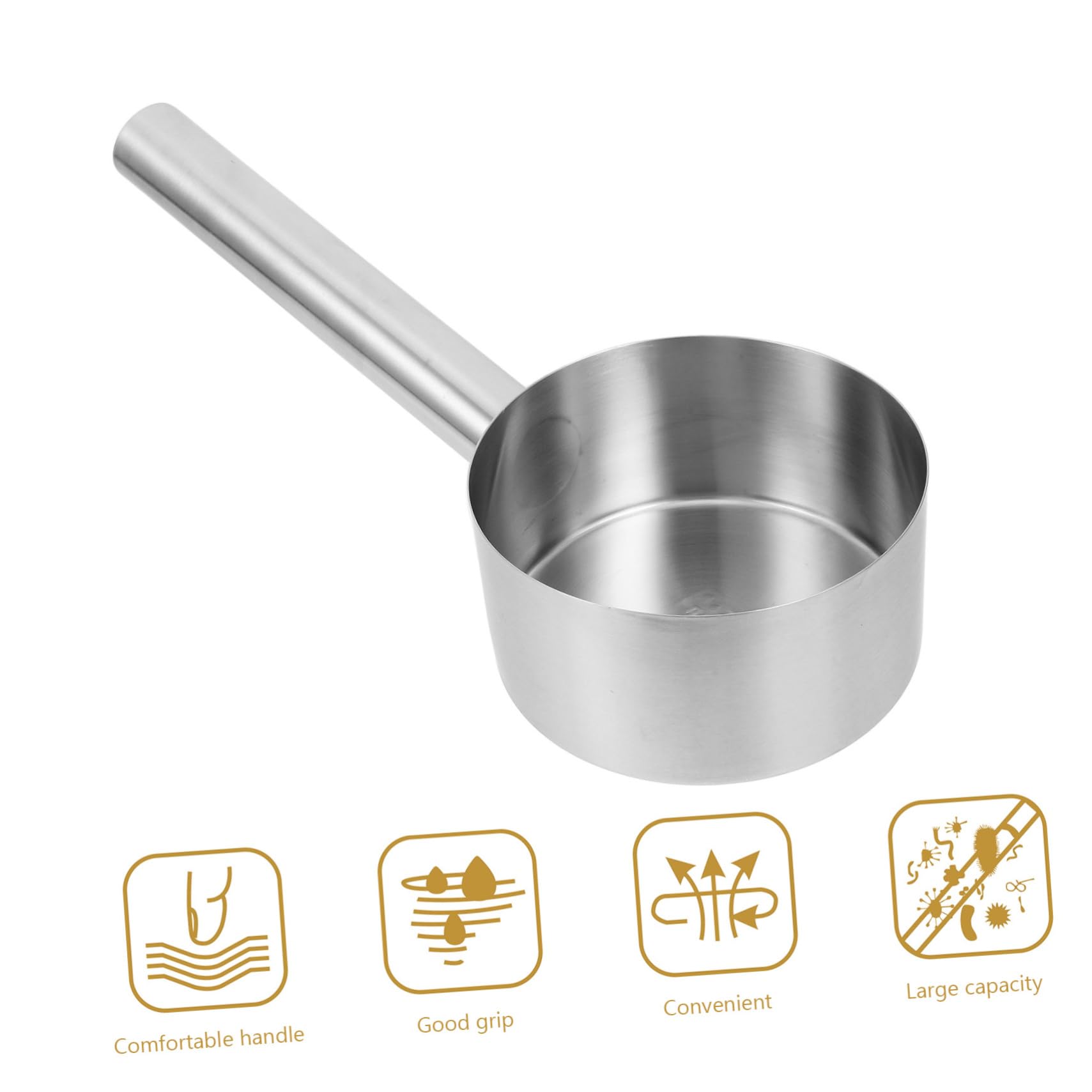 Abaodam Cucharón Largo de Acero Inoxidable para Servir Gran Capacidad y Diseño Fiable, Adecuado para Uso en Cocina y Jardín Acabado en Color Plata