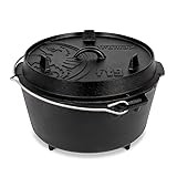 Petromax Feuertopf - Dutch Oven aus Gusseisen für Kochen und Backen Topf mit Fuß
