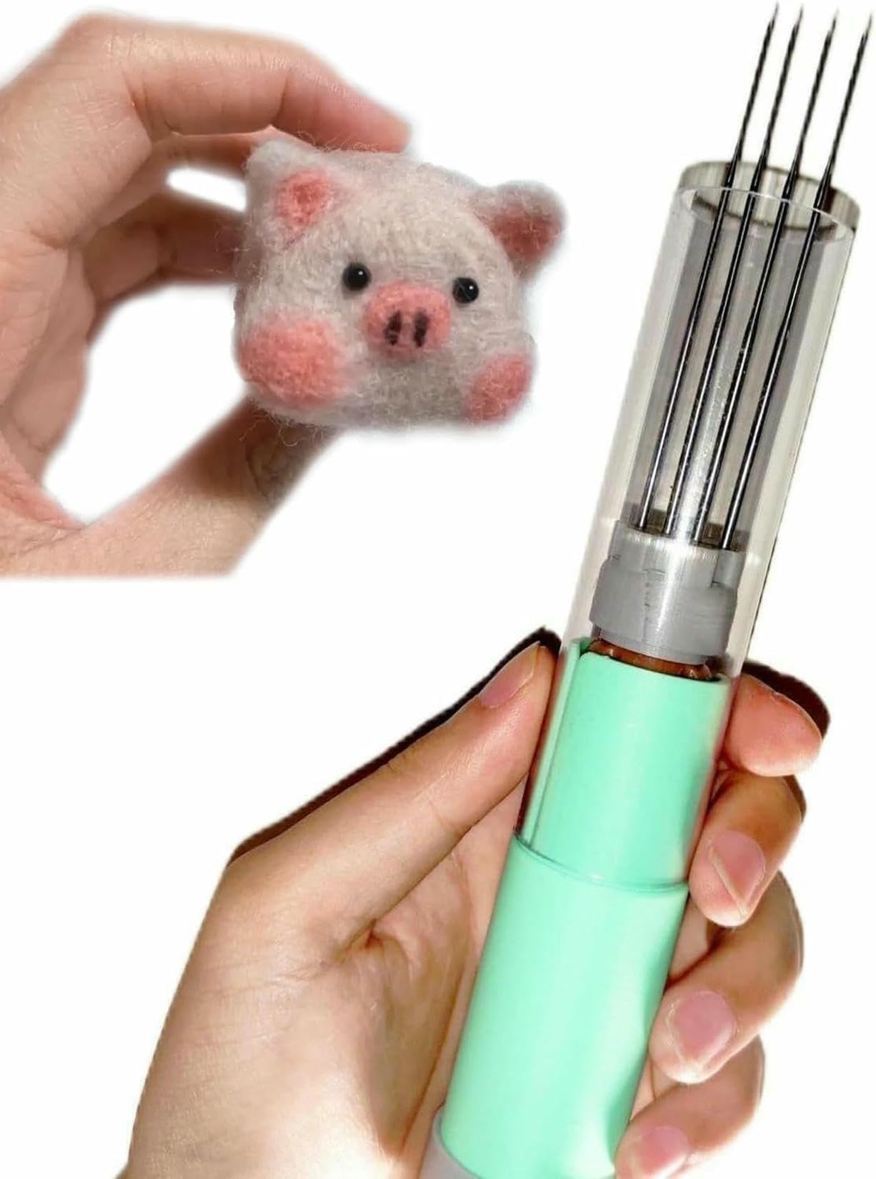 OJHVTCXD Elektryczne narzędzie do filcowania wełny, zestaw igieł do filcowania dla dorosłych, maszyna do filcowania igłowego, regulowana prędkość, skok silnika 2 cm, łatwa wymiana igły