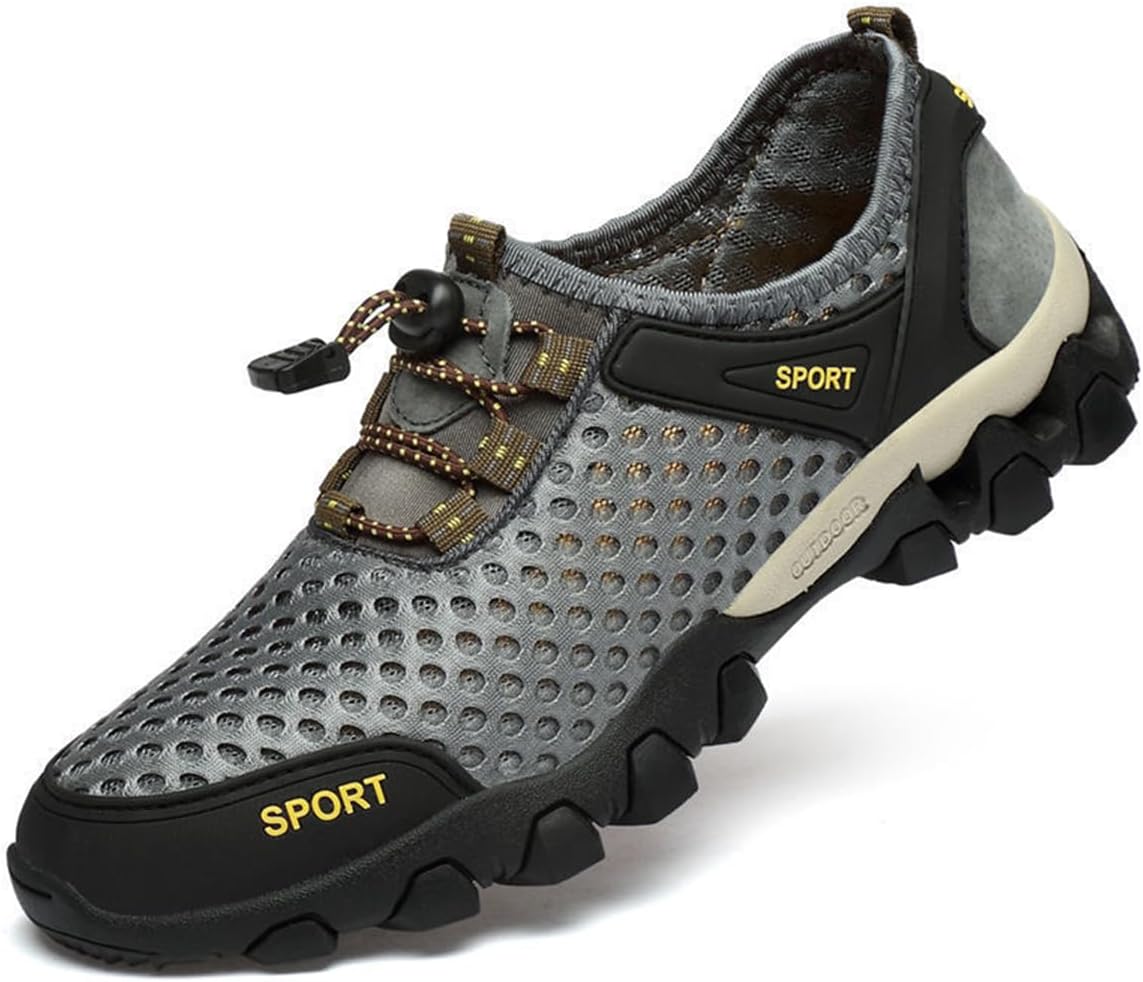 Water Shoes for Men Quick Drying Sneakers Breathable Non-Slip Outdoor Hike Barefoot Shoes for Sport Beach Pool Aqua Swim Surf Hiking Kayaking Walking Shoes