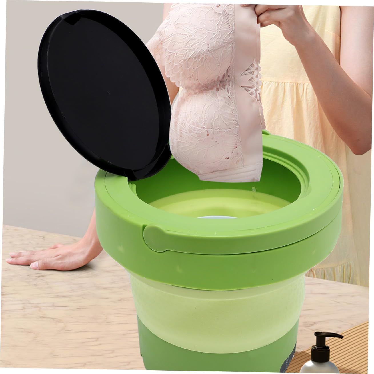 Zerodeko Portable Washing Machine 6l Capacity Small Laundry Washer for Camping and Travel with American Plug Lightweight Compact Washer for Socks and Clothes Cleaning
