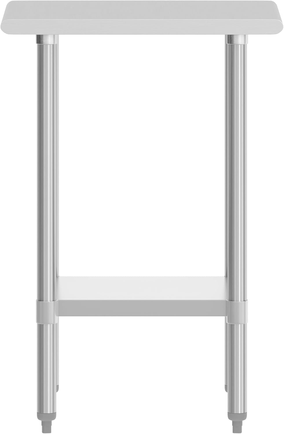 Flash Furniture Reese NSF Certified Stainless Steel Kitchen Prep and Work Table, Commercial Work Table with Storage, 18" W x 24" D x 34.5" H, Silver