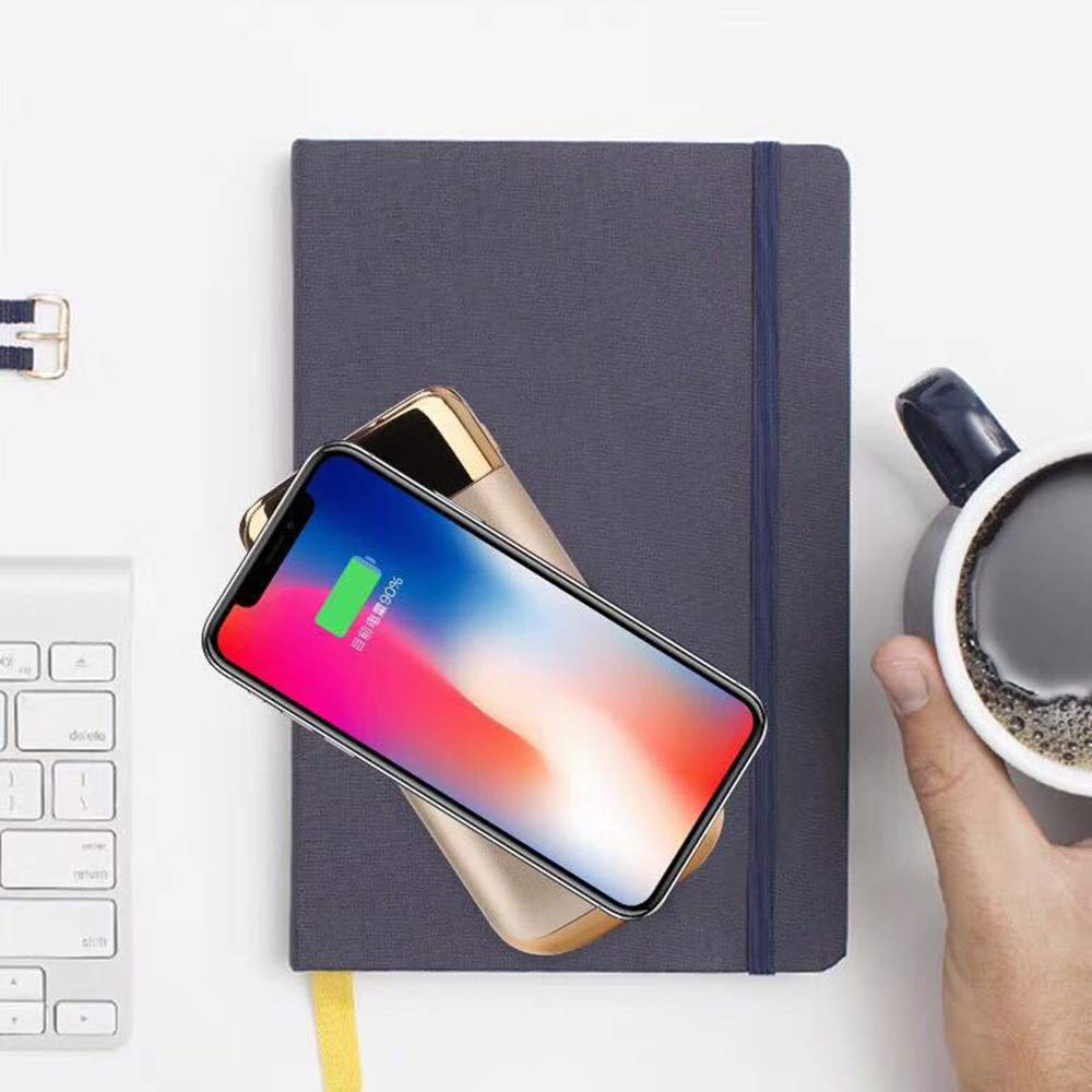 Caricatore Wireless Power Bank 10000mAh Batteria Esterna Caricabatterie Portatile con Display Elettrolitico Digitale e 3 Porte USB per Tutti Gli Smartphone, a ltri dispositivi USB, Pink