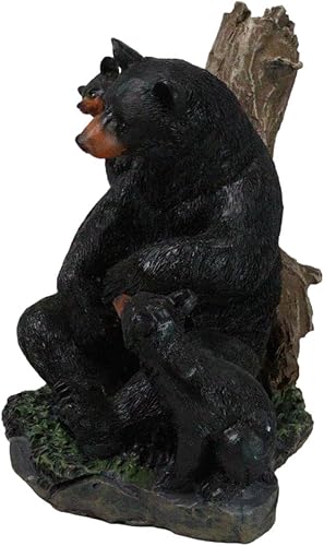 Miniatura 2 de Ebros Gift Figura rústica de oso negro, madre y sus cachorros en el bosque, 6 pulgadas de alto, diseño de oso de la naturaleza, cabaña familiar,