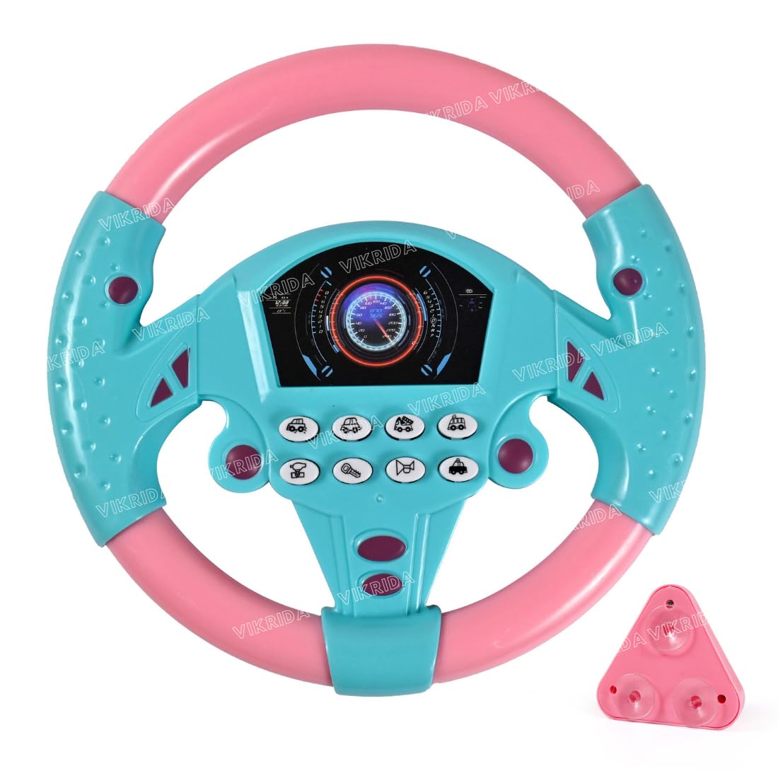 VikriDA Steering Wheel Toy Pretend Adventure Toy for Kids | Early Education Driving Steering Wheel Toy with Light Music (Pink) (B0D966BJVV) Amazon Price History, Amazon Price Tracker