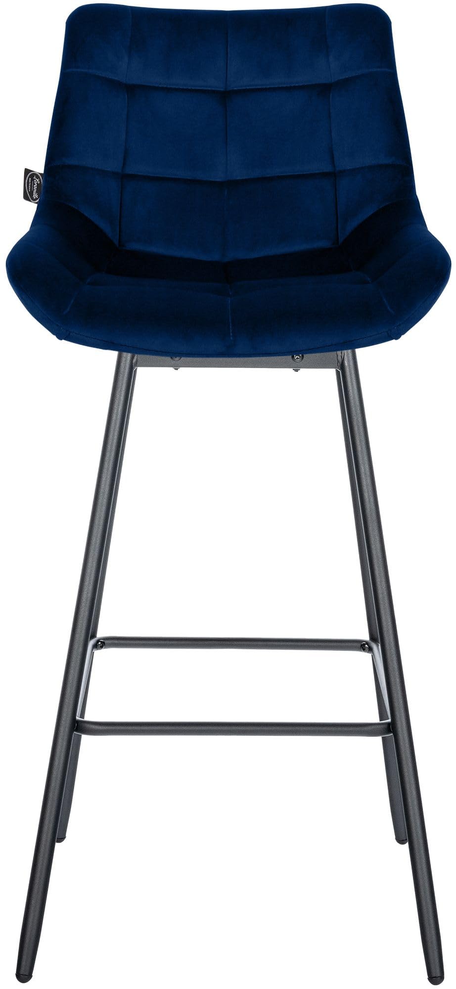 CLP Lot de 4 tabourets de Bar Weston avec Dossier, pivotement 180 degres avec Retour Automatique, Assise rembourree, Pied Metal Stable | Couleur Bleu Matériel Velours