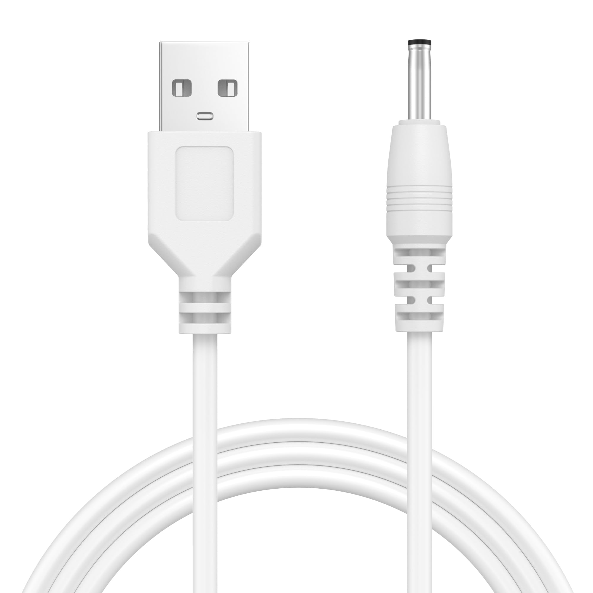 Tobfit USB to DC Power Cable 3.5mm/1.35mm Male 1M – 5V USB 2.0 to DC Barrel Jack Charging Cord for Arduino Uno/Mega, Router, LED Lights, Mini Fan, Speaker & DIY Electronics-White-image-9