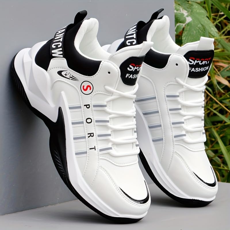 Men's Lace-up Sneakers, Shoes Athletic Shoes, Shock Absorbing and Breathable Shoes for Running Basketball Workout Gym3