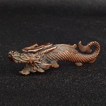銅細工 金銭豹 書道具 文房具 装飾品 工芸品 美術品 置物 Amazon.co.jp: 銅 細工 龍頭魚化竜 文鎮 筆架 茶寵 装飾品 工芸