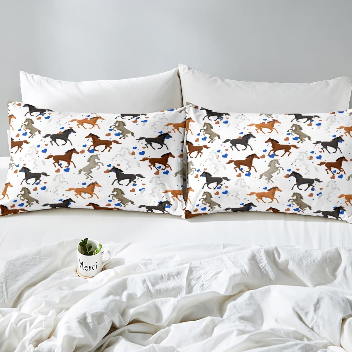Set Letto Queen Cowboy: Piumino 3D Con Mucche E Cavalli – Biancheria Letto Stile Western