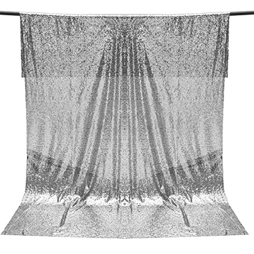 MASUNN - MASUNN 1.2 X 1.8 M Silver Sequins Mur Photographie Toile De Fond Studio Décoration Nappe