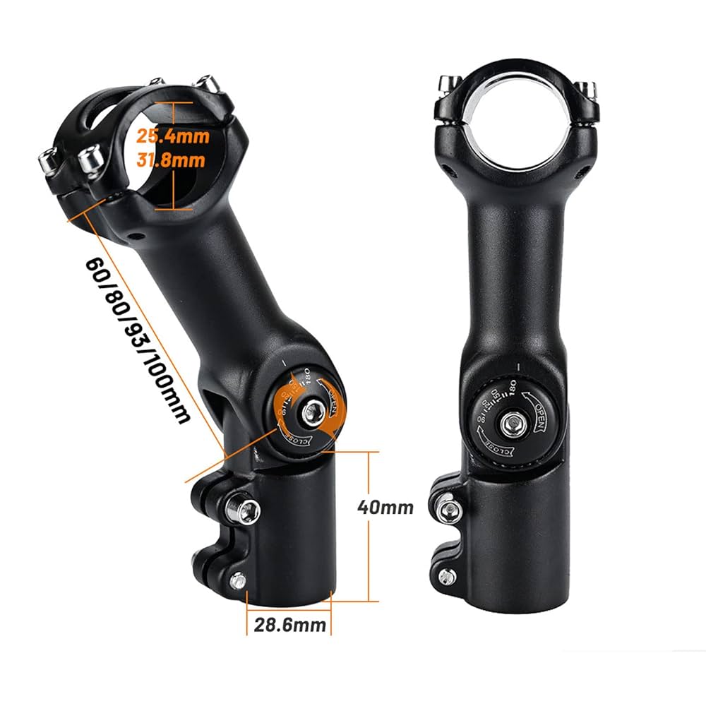 7075 180mm ステム Ouo-ロングバイクステム、7075アルミニウムCNC、17度、6度、mtb