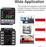 Vista 7 de Controlador de temperatura PID digital REX-C100 Regulador de temperatura del termostato 100-240 V Salida de relé 1500VAC, 14 bits