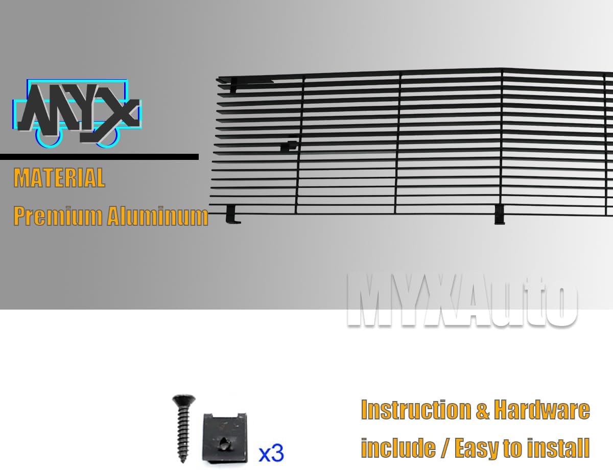 Black Front Grille Grill Compatible with 1981-1987 Chevy Blazer/C/K Pickup/Suburban/GMC Jimmy Main Upper Horizontal Billet Grille Insert