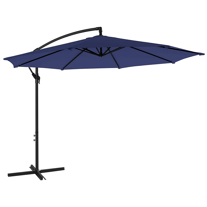 Buy SONGMICS Outdoor Umbrella, 10 ft Cantilever Umbrella, Standing
