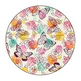 6 langlebige Getränkeuntersetzer mit modischem Muster, Untersetzer mit Mikrofaser-Lederboden für Glastassen, Tassen, Kaffeetassen, Vintage-Retro-Schmetterlings-Rosenmuster