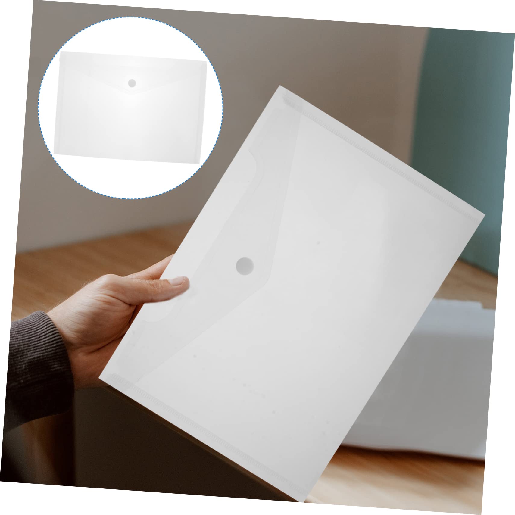 EXCEART Dokumententaschen Tragbares Design A4 aus Kunststoff 40 Stück mit Druckknopf Reißfest und Transparente Aufbewahrungstaschen für Büro und Schule
