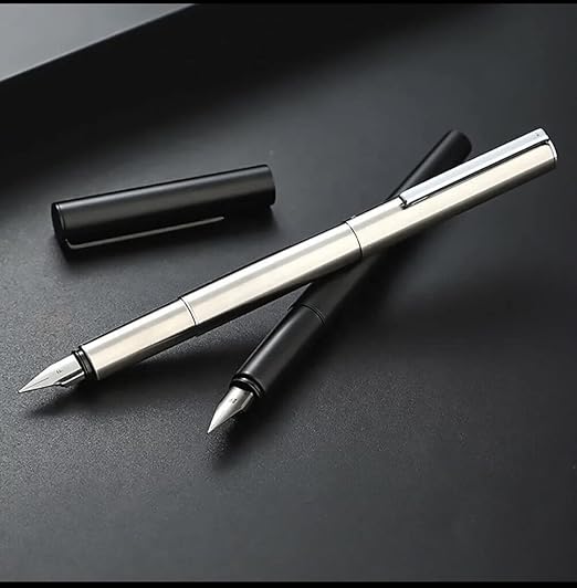 Levin Jinhao 35 Matte Black Fountain Pen And 35 Steel Fountain Pen with