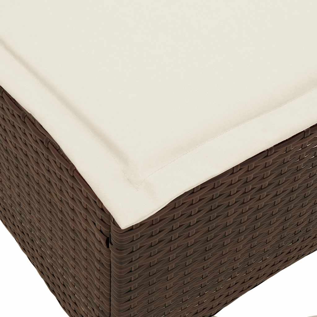 vidaXL Sofá de jardín reclinable con Cojines en Forma de L marrón, sofá de Exterior, sofá de jardín reclinable, sofá de jardín en Forma de L