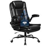 VITESSE Ergonomic Office Chair with Flip-up Armrests&comma; Big and Tall Leather Executive Office Chair&comma; High Back Lumbar Support Home Computer Desk Chair&comma; Heavy and Duty Computer Chair &lpar;Black&rpar;