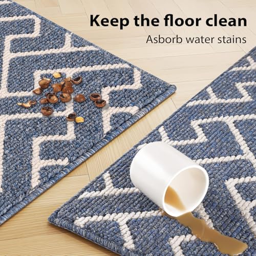 Image of hicorfe Kitchen Runner Rug,20 inchx48 inch+20 inchx32 inch Kitchen Set,Non-Slip Kitchen Mat