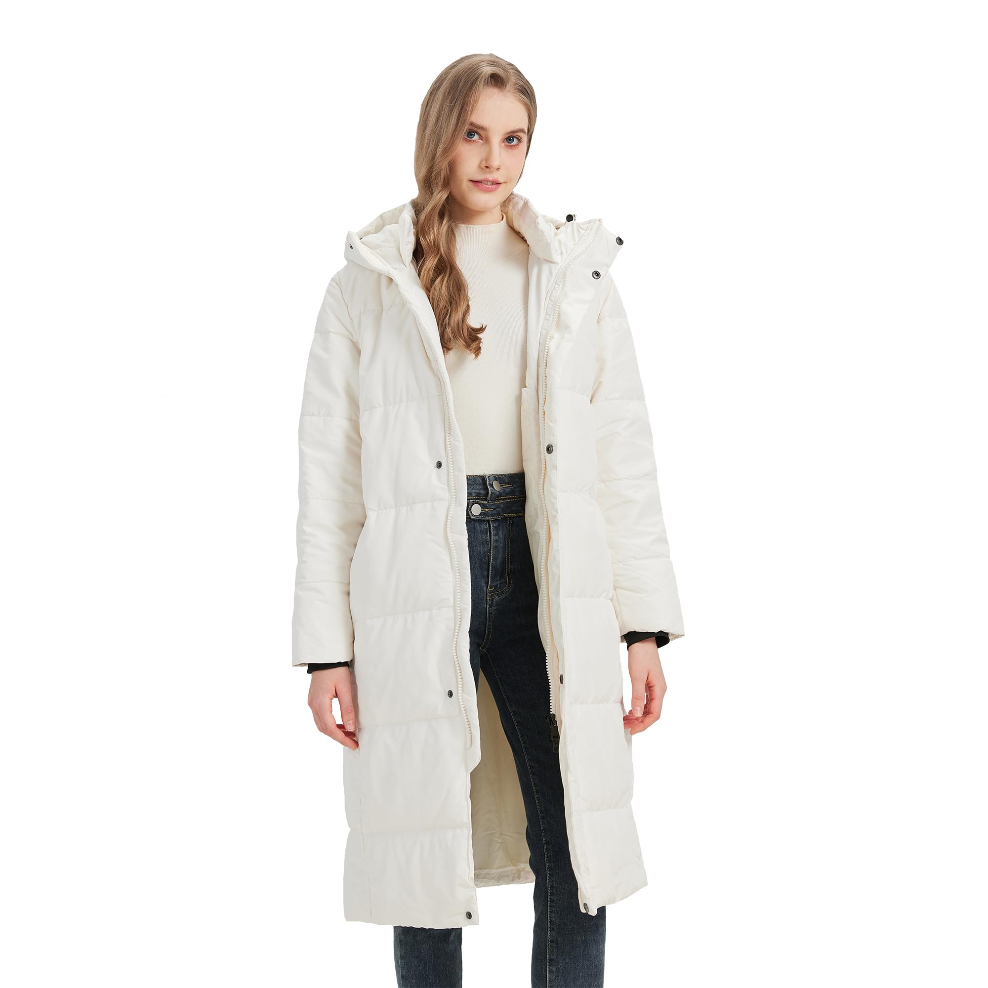 Women’s Long Hooded Down Coat, 700 Fill Power Puffer Jacket
