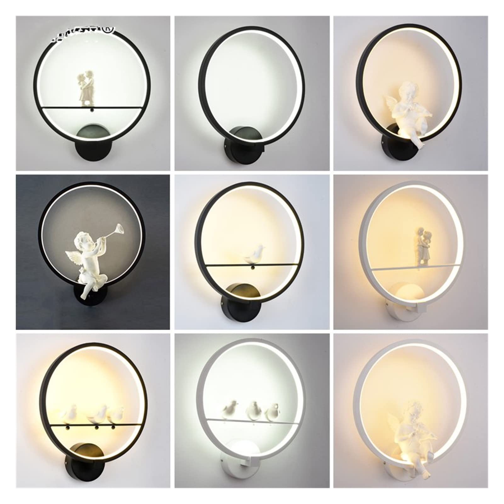 Lámpara de pared, Lámparas de pared modernas Art Angel - - Compatible con sala de estar, dormitorio, soporte de iluminación de noche, brillo LED de alta potencia para el hogar, lámpara de pared