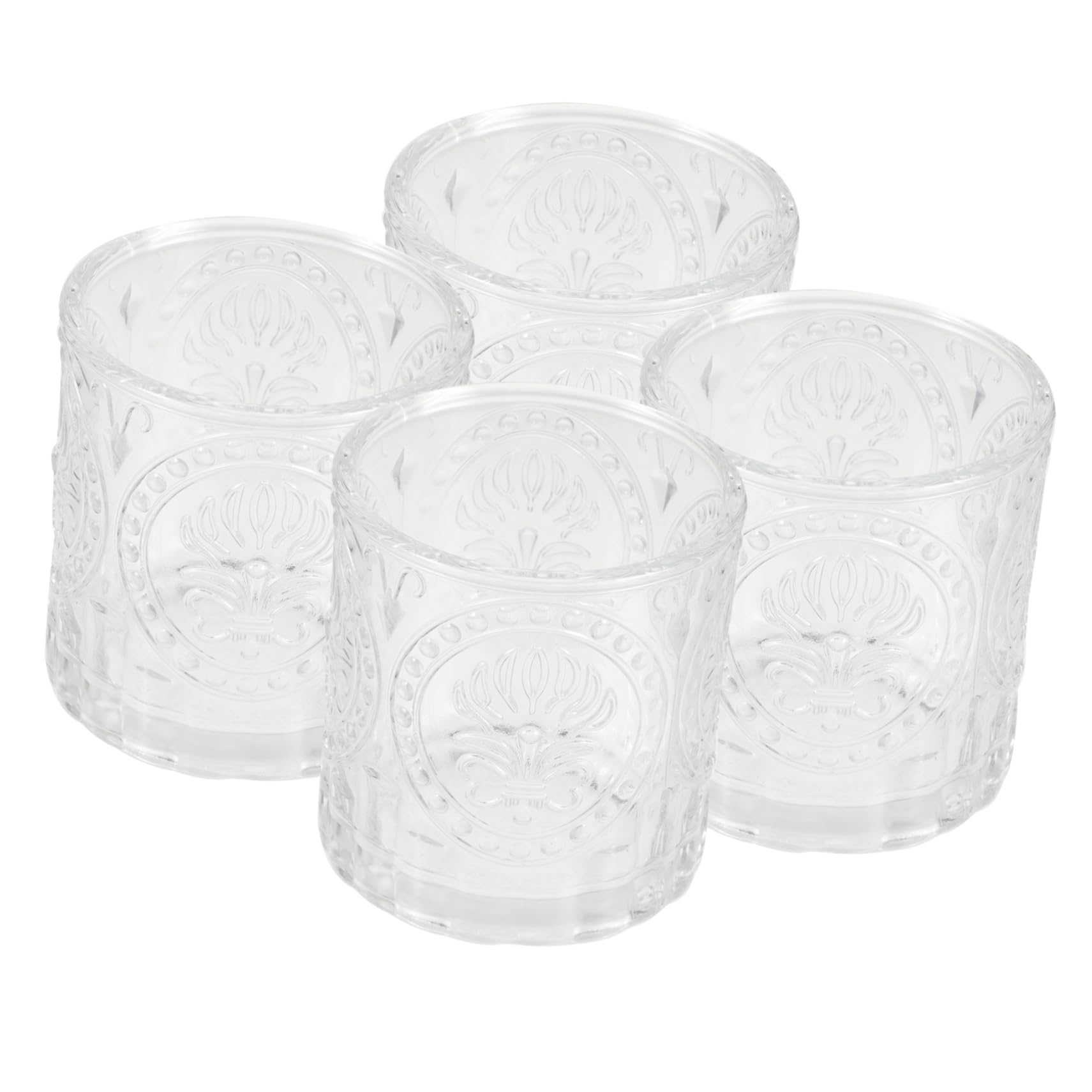 GRIRIW 4 pcs Globe Gasket Aromatherapy Ornaments Crochet Candle Holder Glass Candelabra Aluminum Empty Cup Artificial Bracket Leveling Candle Cup Small Tea Bowl Tealight