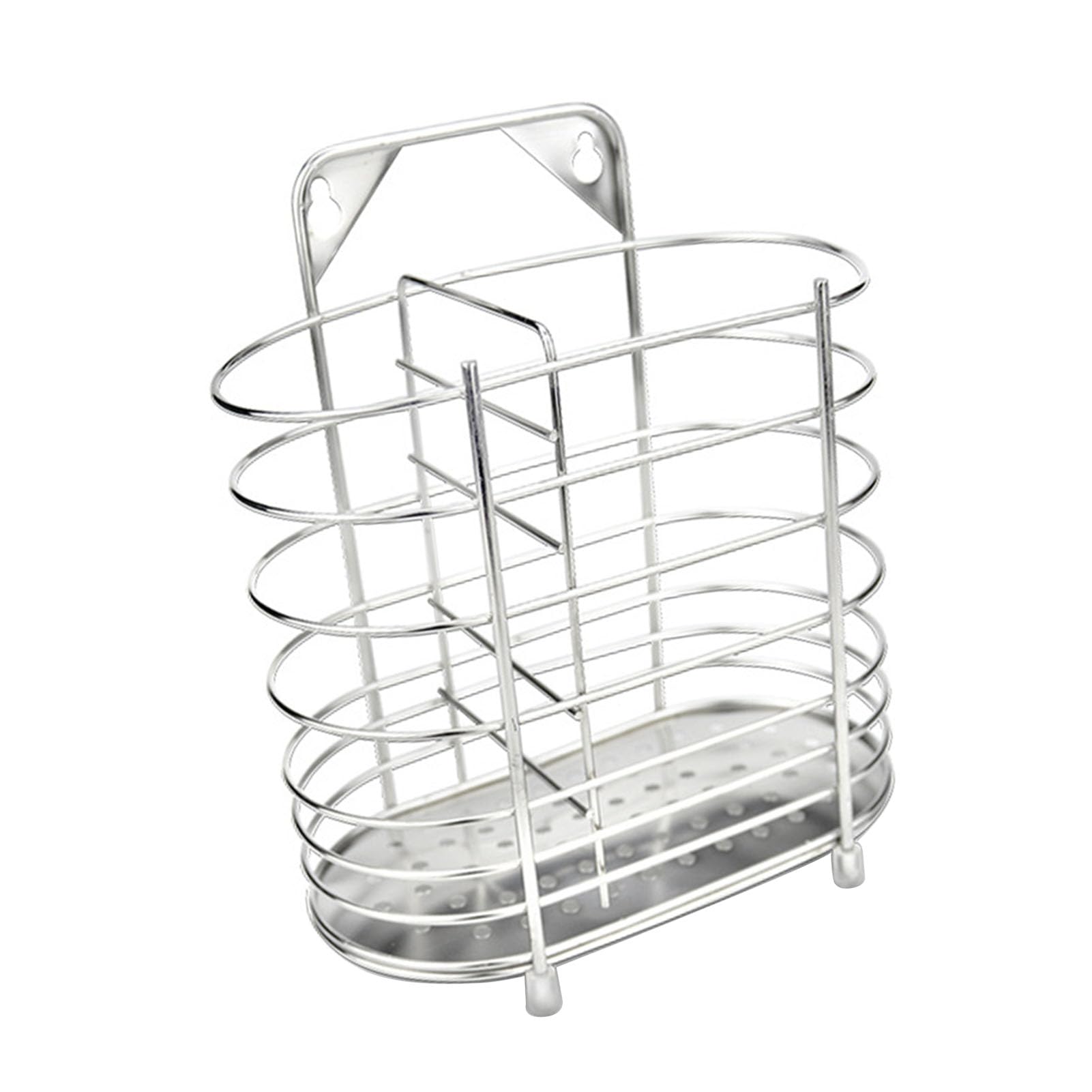 ZPSHYD Kitchen Utensil Holder Stainless Steel Kitchen Utensil Holder and Cutlery Drainer, Countertop Utensil Storage Organizer for Chopsticks, Spoons, Forks