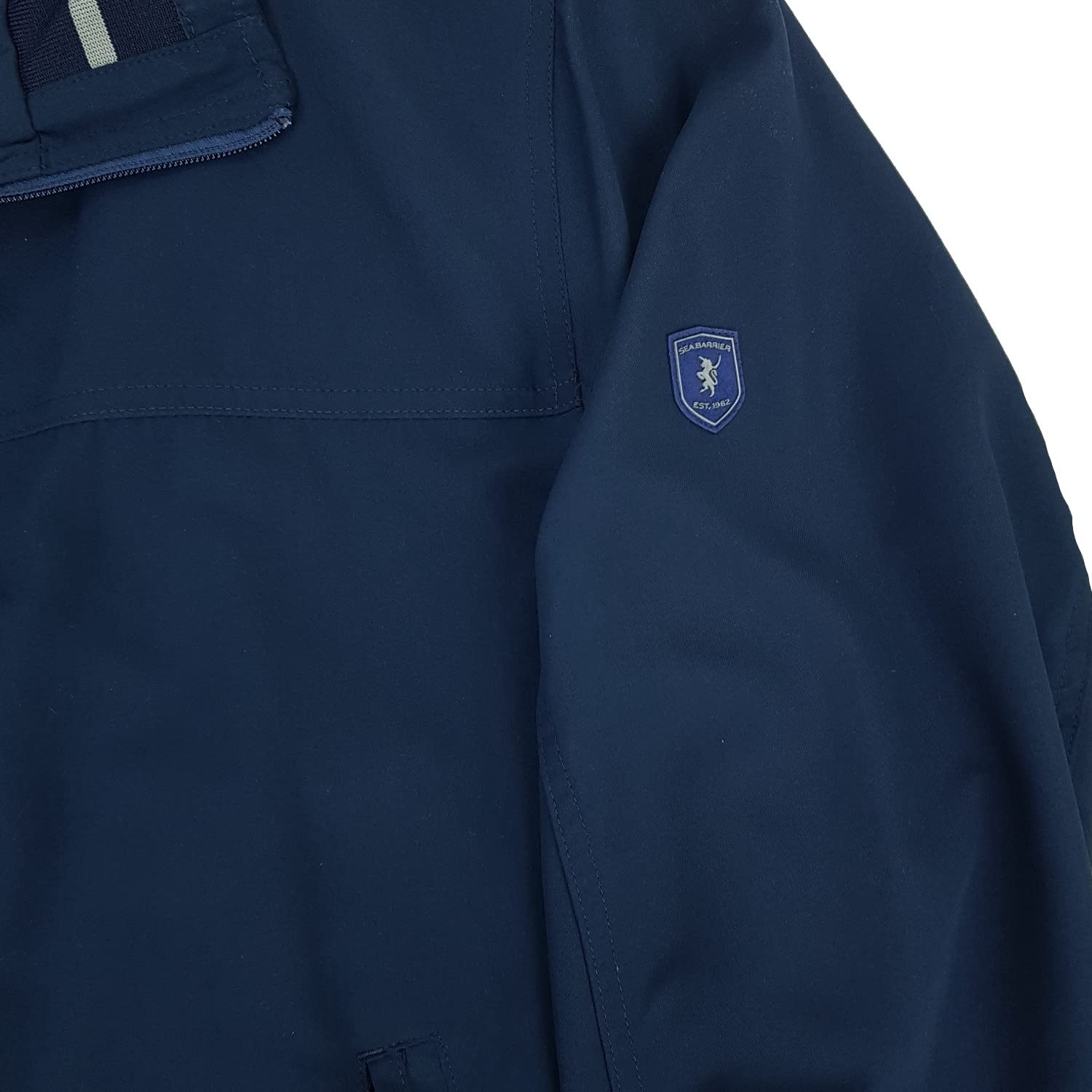 SEA BARRIER Giubbotto Giubbino Uomo Leggero Taglie Forti Blu con Zip Intera 3XL 4XL 5XL 6XL
