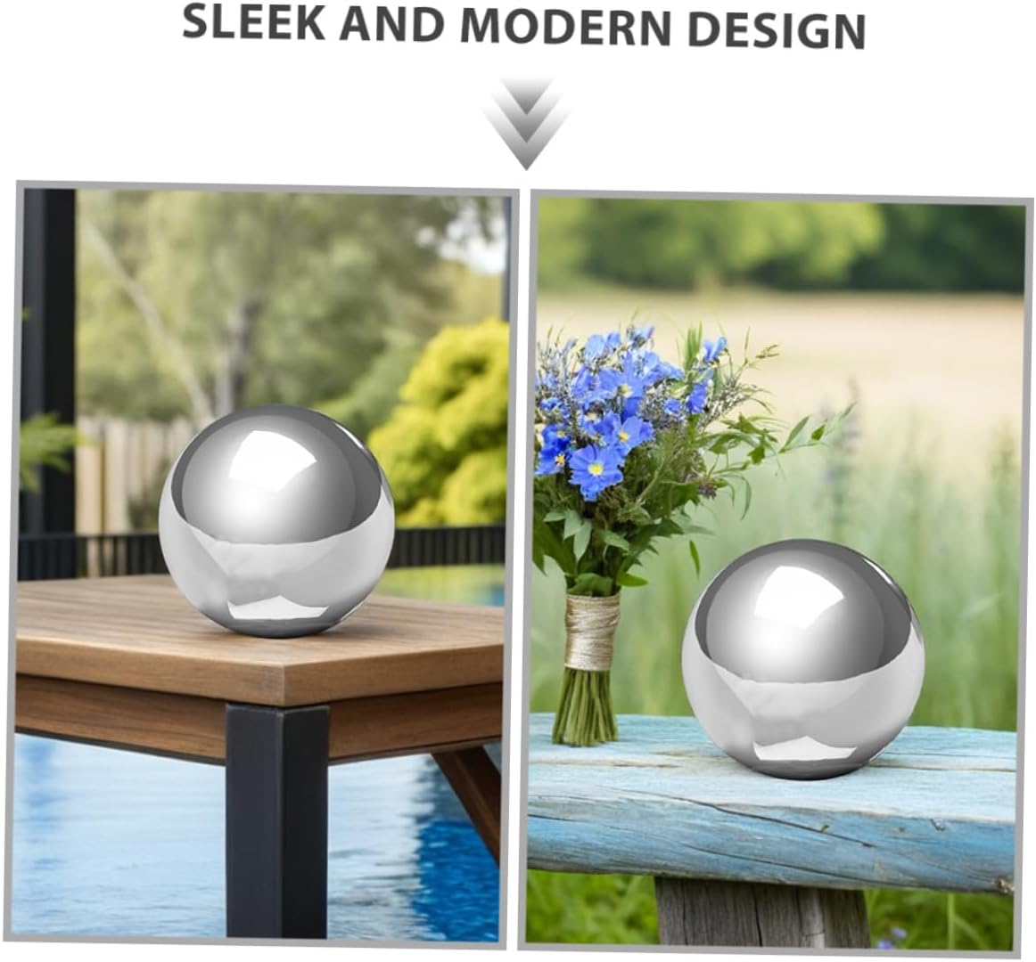 OSALADI Stainless Steel Gazing Globe Mirror Ball for Garden Outdoor Decoration 20cm Polished Reflective Sphere Metal Orb Lawn Sculpture