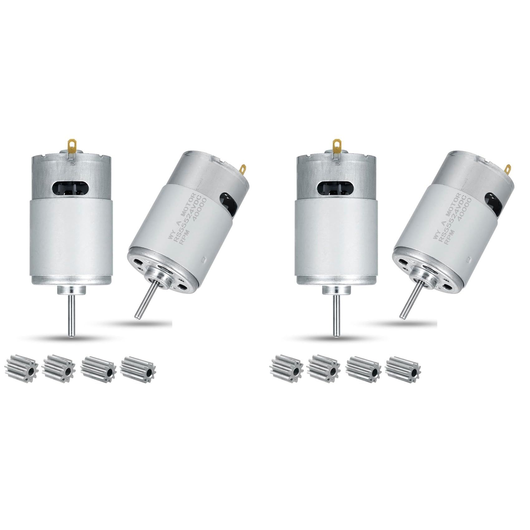 Ziiyoilh 24V 40000RPM Electric Motor 4Pc,High Speed Motor RS555 Kids Ride on Toys Car Motors Kids Ride on Car Accessories