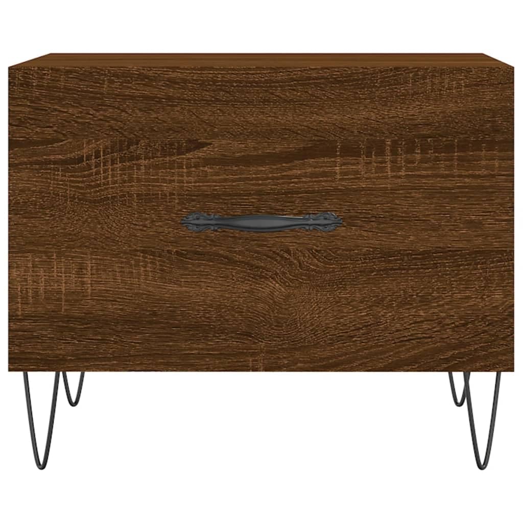 Homgoday Tavolino da caffè in rovere marrone, 50 x 50 x 40 cm, in legno ingegnerizzato, tavolino da tè per soggiorno, sala d'accoglienza degli ospiti, camera da letto e ufficio, tipo 6
