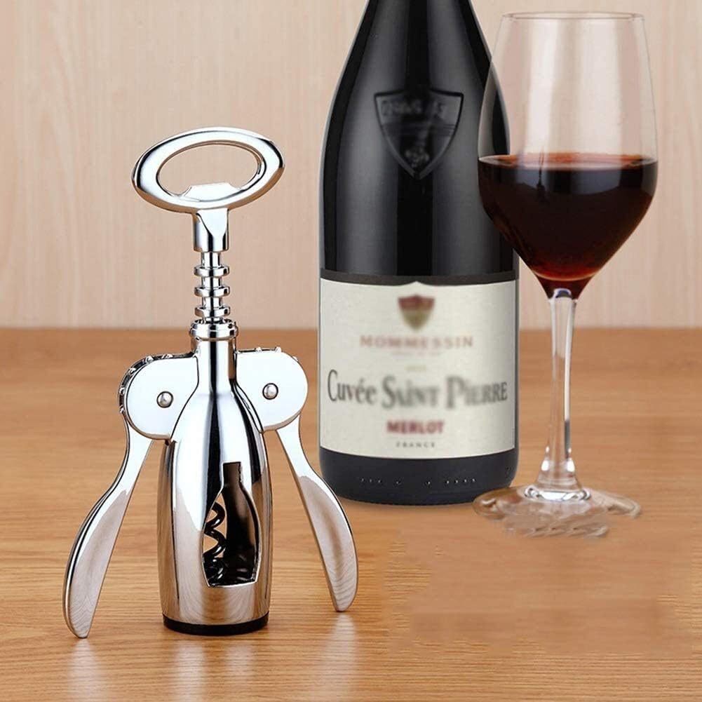 Wine Opener Bottle Openers Opener Corkscrews Corkscrew Multifunction Commercial Wine Opener Set Stainless Steel Red Wine Beer Bottle Opener Wing Corkscrew ()