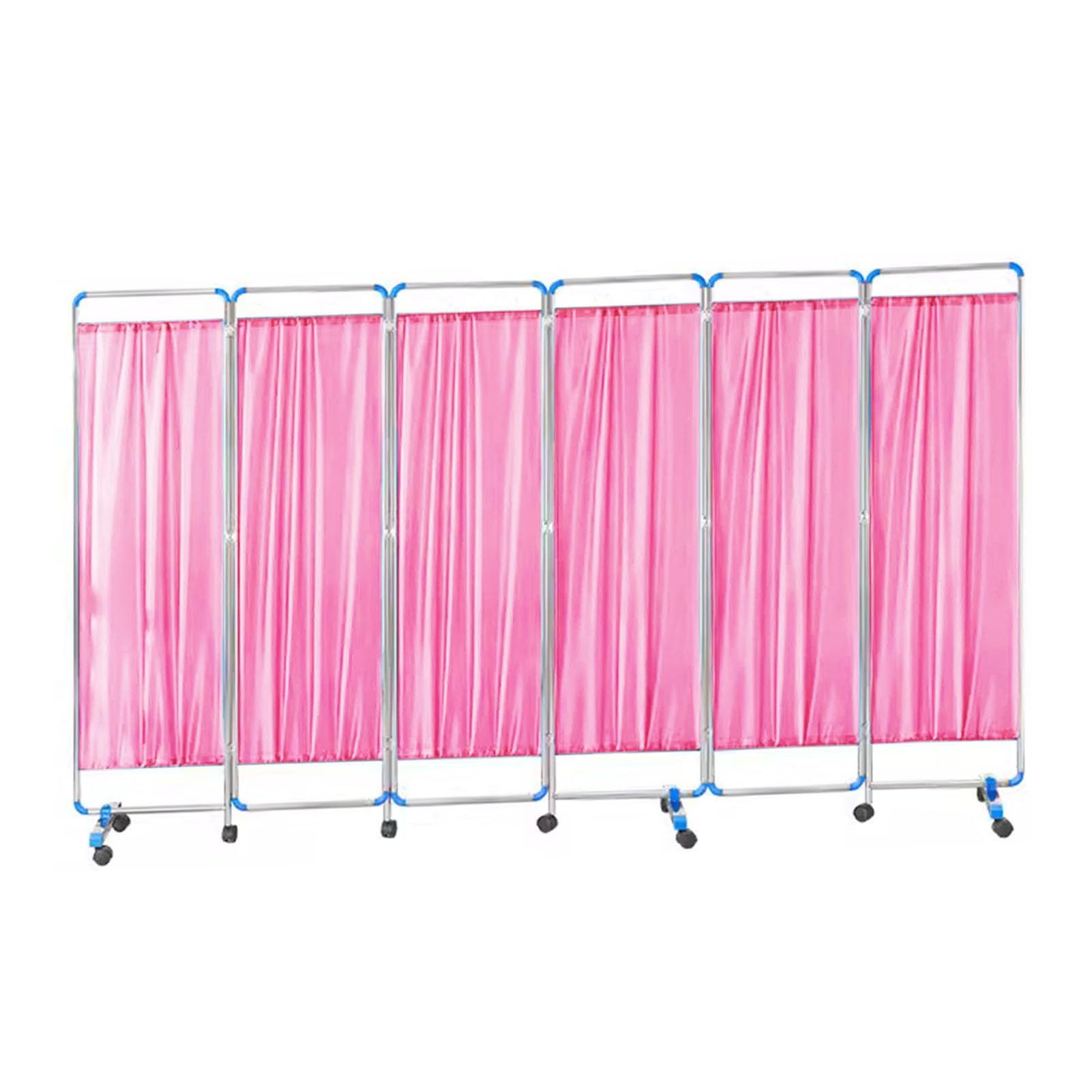 Paravent Roulant en Nylon avec roulettes, cloison de Porte sur Pied, 3/4/5/6 Panneaux, pour cliniques, Salons et hôpitaux (Couleur 1, 6 Panneaux)