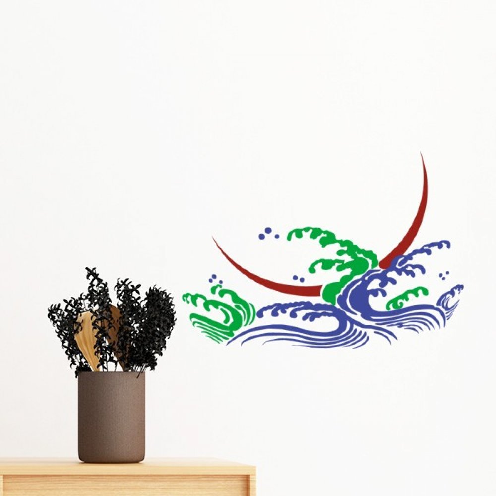 Peinture culture japonaise sticker mural papier peint amovible salon