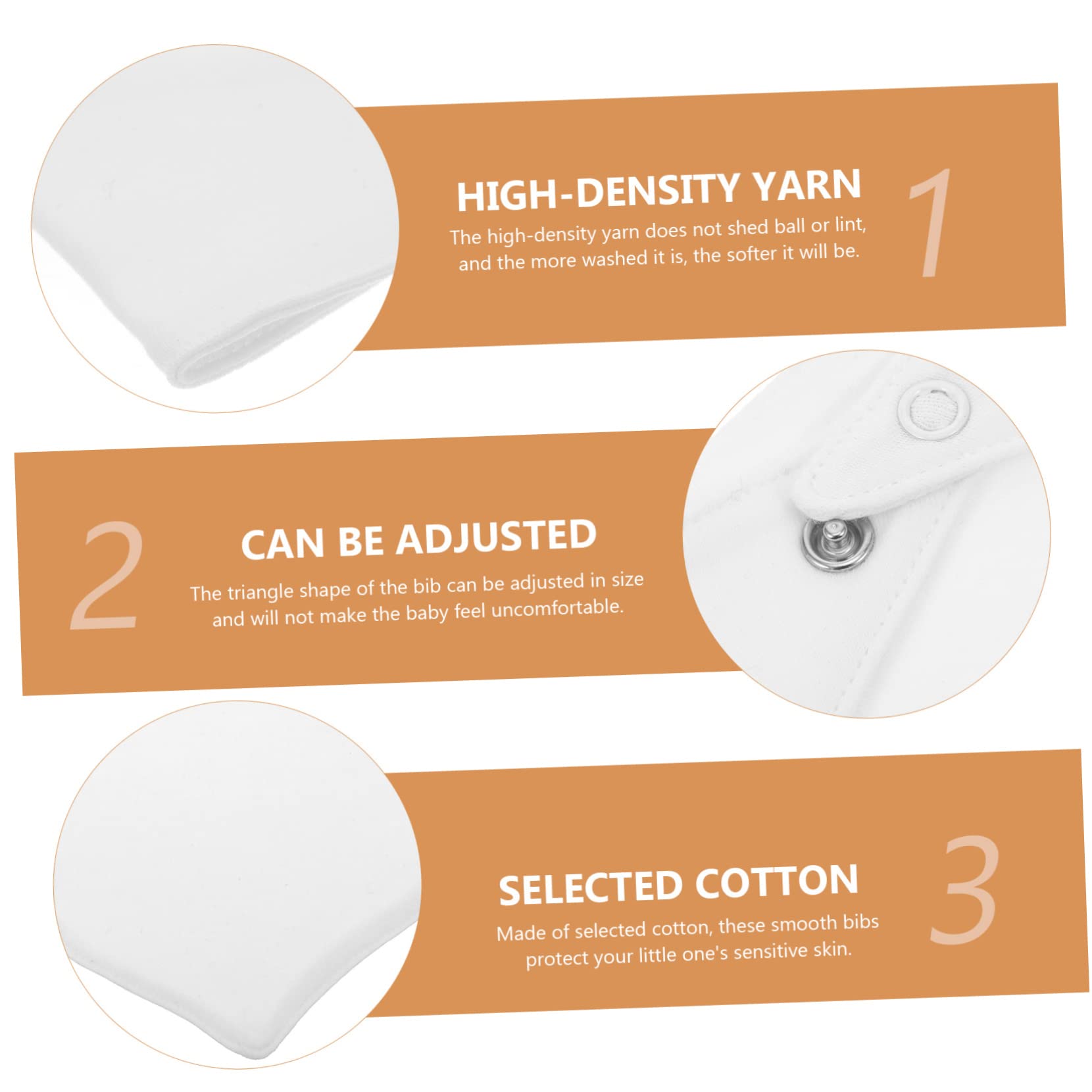 VICASKY 15piezas Baberos De Algodón Para Bebés Toallas Absorbentes De Saliva Baberos Triangulares Para Recién Nacidos Color Sólido Prácticos y Reversibles Para Etapa De Dentición y