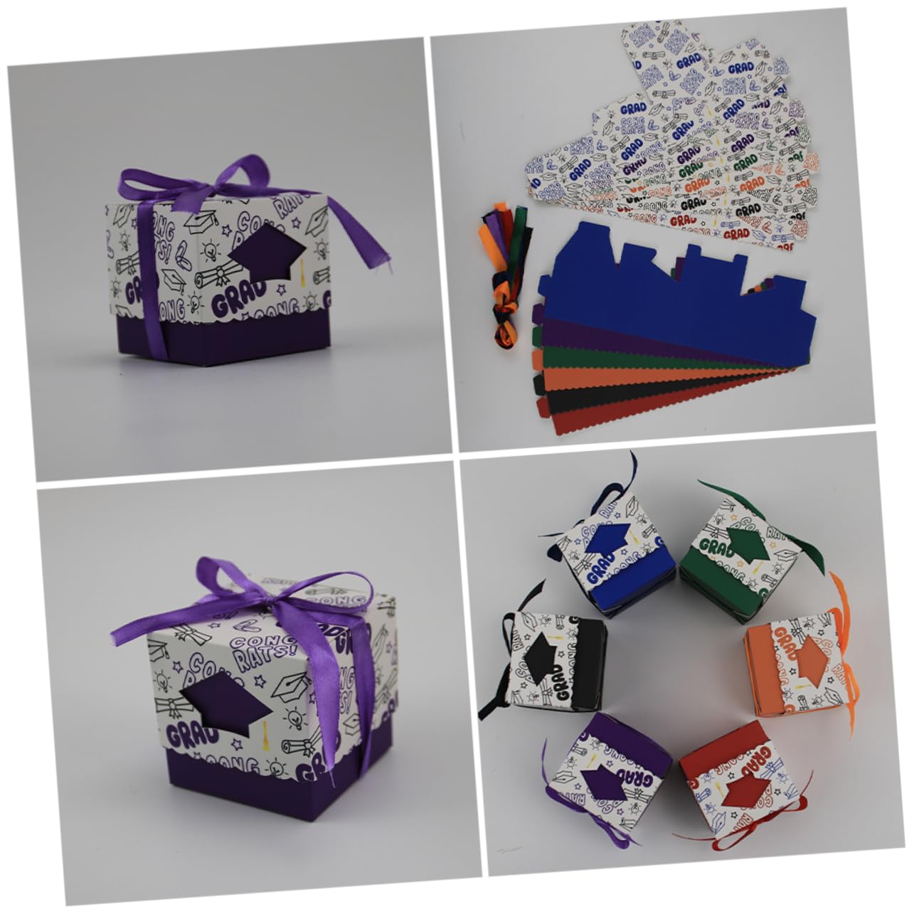 Garneck 50stücke Süßigkeitenboxen Für Abschlussfeiern Gastgeschenkboxen Aus Papier Party-süßigkeitenbehälter Bonbonverpackungsboxen Süßigkeitenboxen Mit Abschlussmotiven Geschenkverpackung