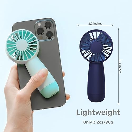 Miniatura 2 de YUNLOVXEE Mini ventilador de mano personal portátil  Ventilador de bolsillo pequeño recargable por USB con 3 velocidades ajustables, ventilador de