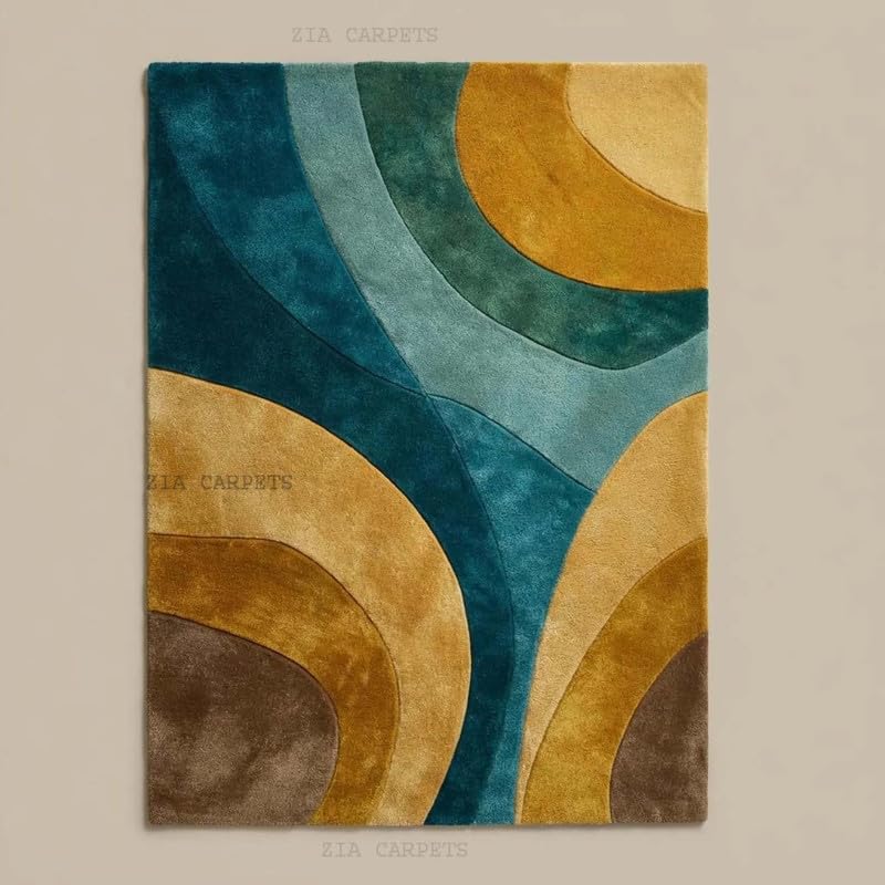 Image of zia carpets Hand Tufted Woollen Modern Collection Bedroom & Living Room Carpet Size 10 X 12 Feet