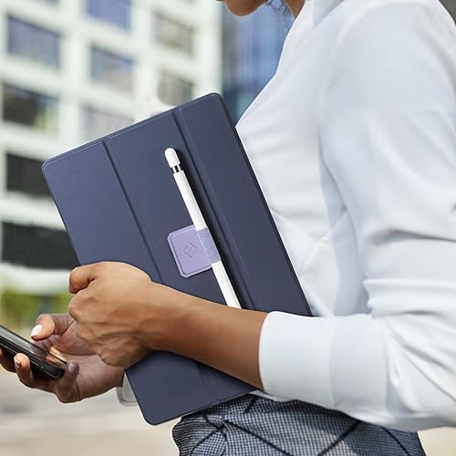 Miniatura 8 de Fintie Paquete de 4 soportes para bolígrafos compatibles con Apple Pencil de 1 y 2 generación y bolígrafos Stylus, funda elástica de cuero adhesiva