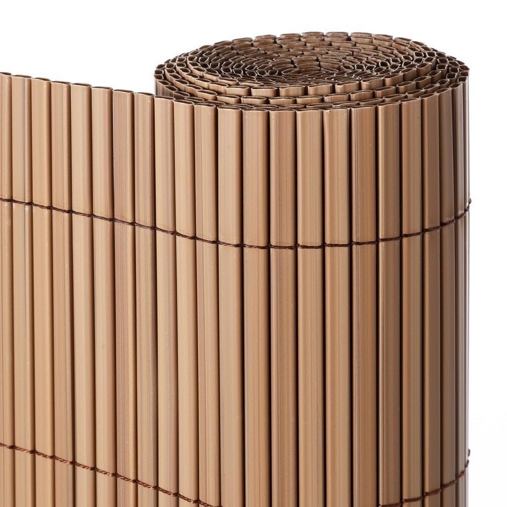 LOLAhome Cañizo PVC de Doble Cara Marrón 3x1 metros | Resistente 1.200 gr/m2, Decorativo y Fácil Instalación | Alta Privacidad y Ocultación para Valla, Jardín, Balcón o Terraza