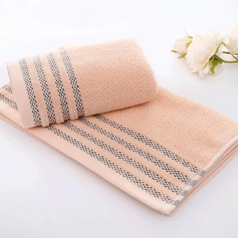 Serviette de bain en coton à rayures crème douce - 5