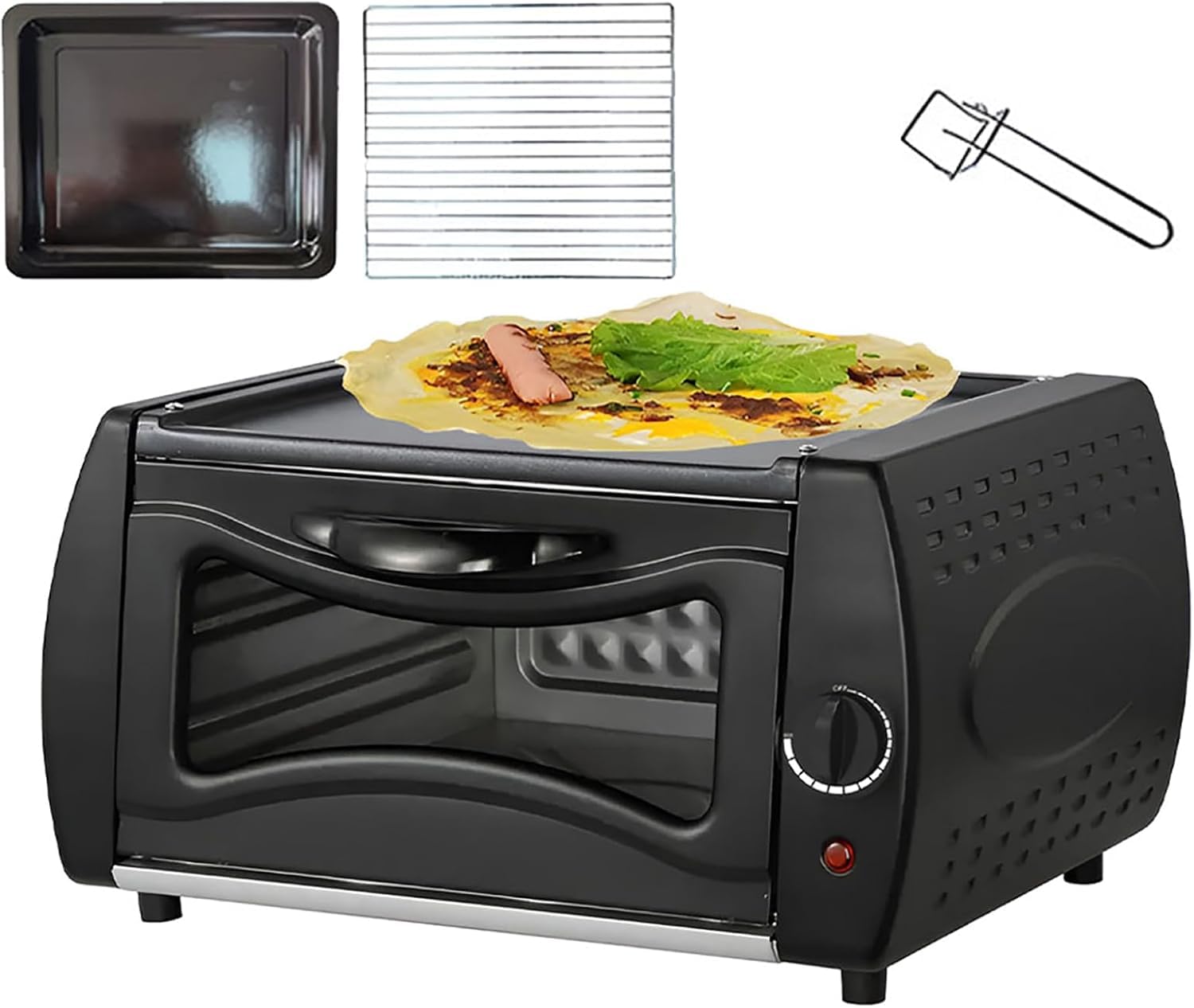 Eiwitany Pizza Oven - Versatile Countertop Toaster for Baking, Grilling & Roasting;- Perfect for Pizza, Bread & Meat Cooking at Home