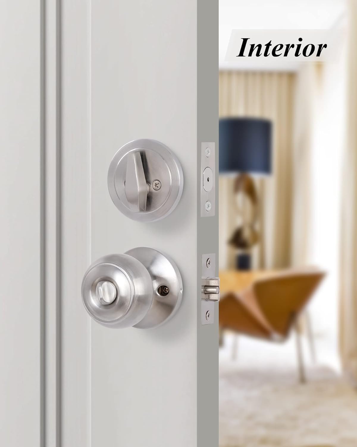 (2 Pack) All Keyed Identical Deadbolt Door knob Single Cylinder Deadbolt Lock Combo Set, Classic Satin Nickel Exterior Door Knobs with Deadbolt Entrance and Front Door Lock