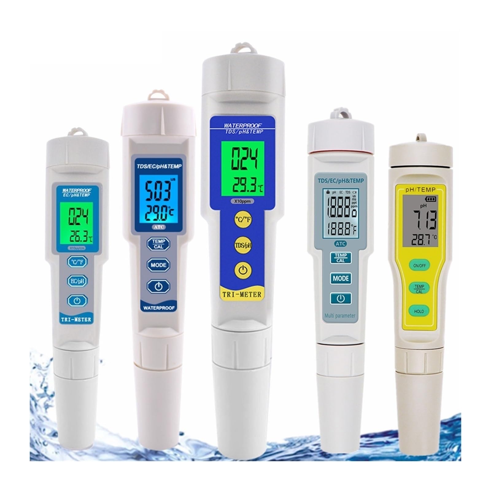Zestaw do badania wody, 4 W 1 TDS PH EC Temp Meter Tester pH Test jakości wody Monitor temperatury Długopis Narzędzia do pomiaru kwasu i zasady(TDS EC PH TEMP)